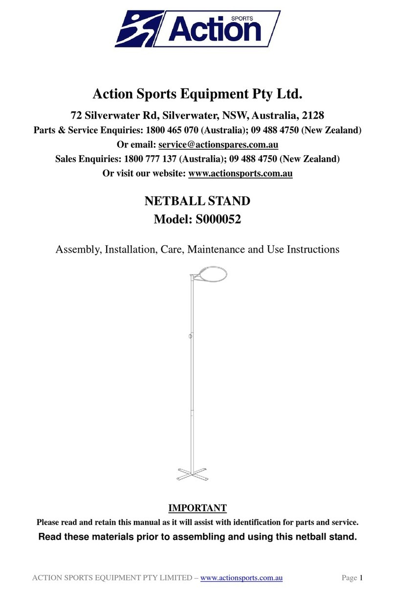 Action Sports Equipment S000052 Assembly, Installation, Care, Maintenance, and Use Instructions Action Sports Equipment S000052 Assembly, Installation, Care, Maintenance, and Use Instructions