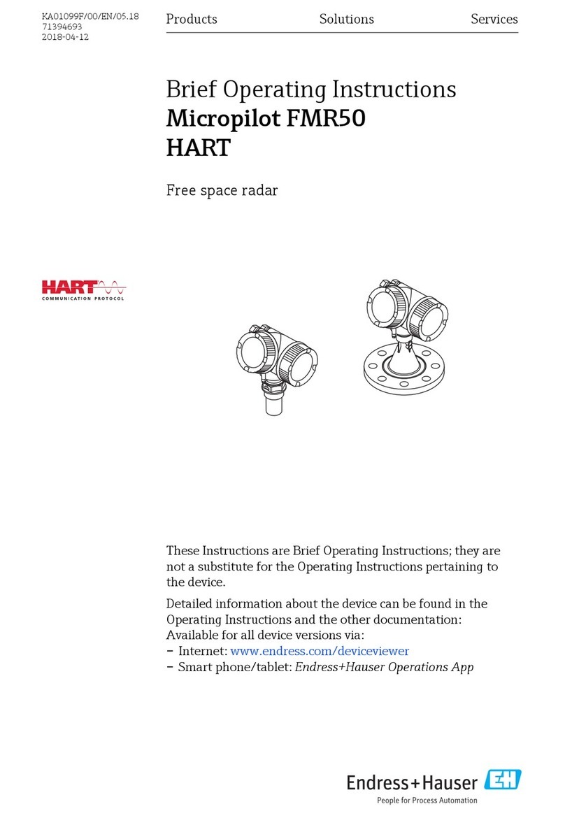 Endress+Hauser Micropilot FMR50 Brief operating instructions Endress+Hauser Micropilot FMR50 Brief operating instructions