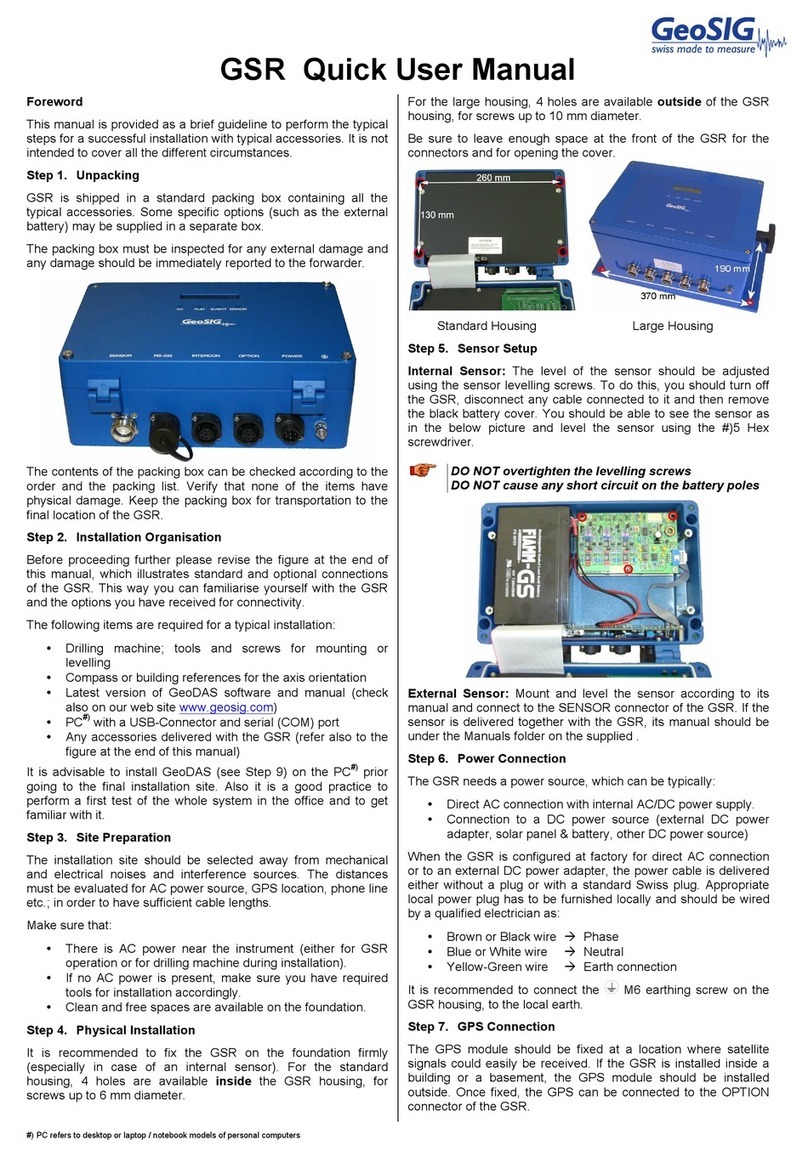 GeoSIG GSR Series Owner's manual GeoSIG GSR Series Owner's manual