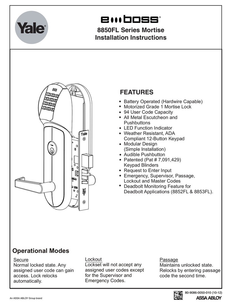 Assa Abloy Yale eBoss 8850FL Series installation instructions