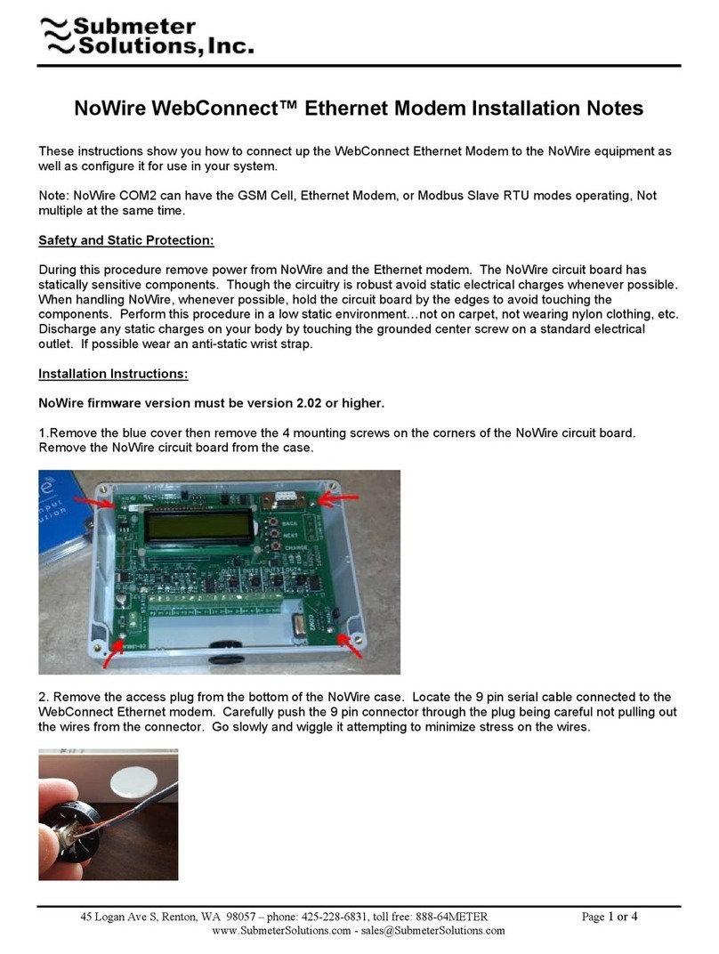 Submeter Solution NoWire WebConnect Installation notes