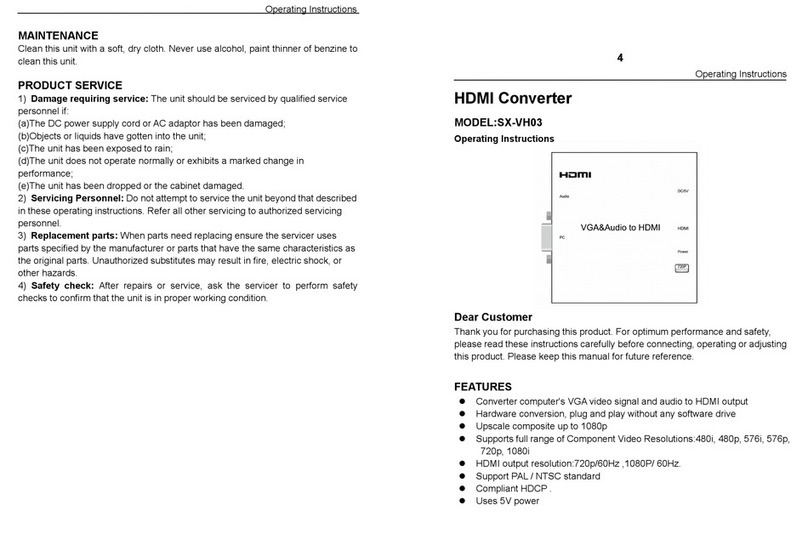 Coutstand SX-VH03 operating instructions