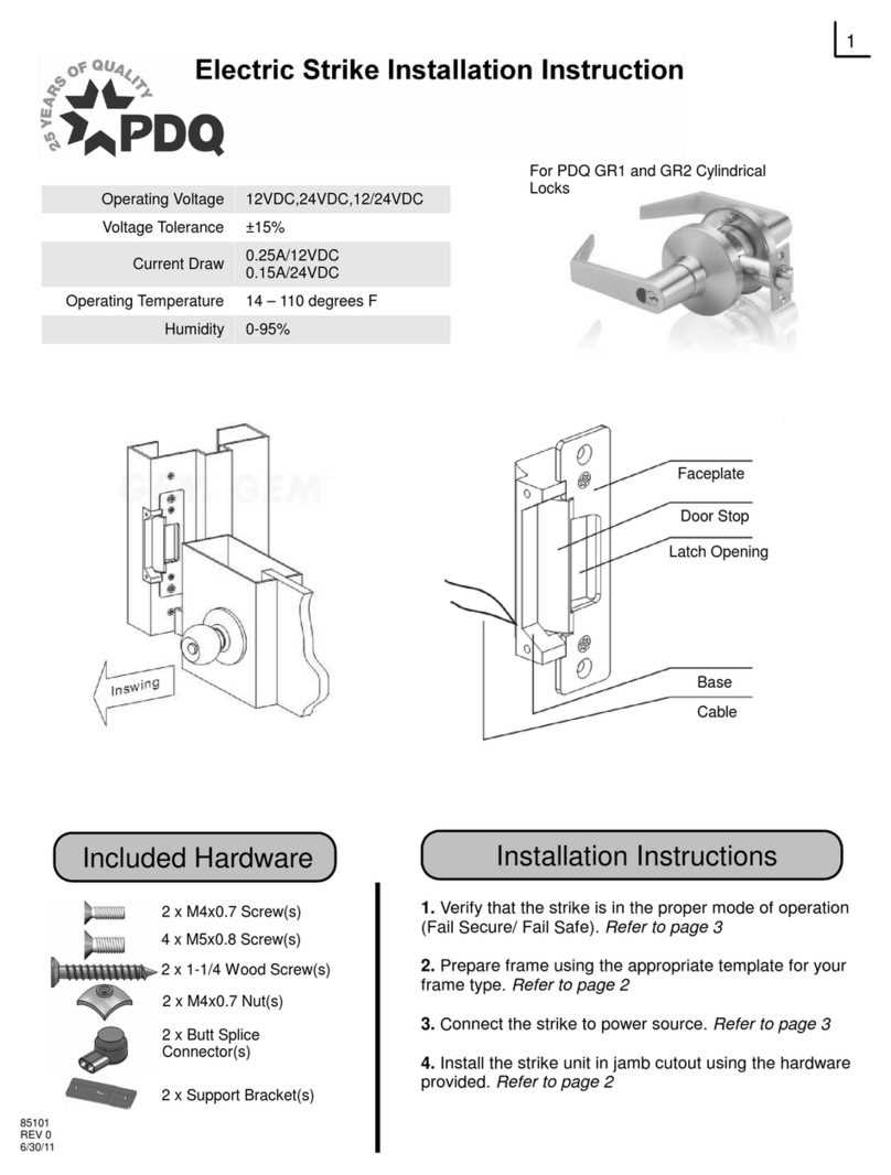 PDQ 85001 Installtion Instructions