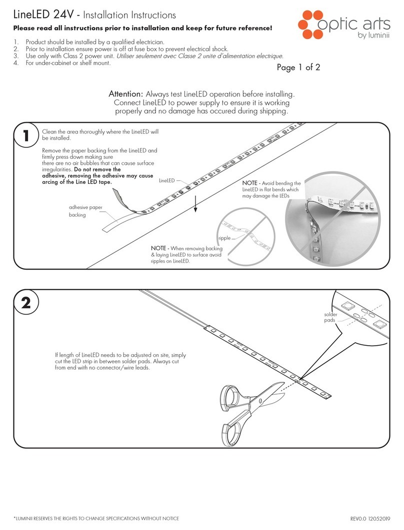 luminii Optic Arts LineLED User manual