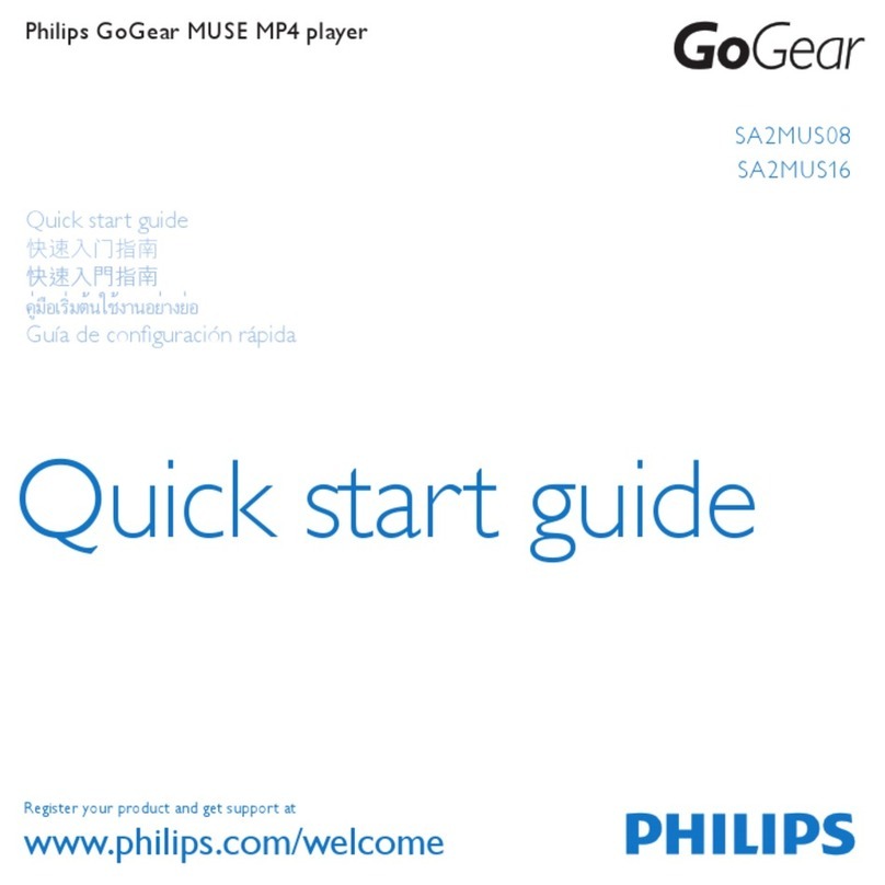 Philips GoGear Muse SA2MUS08 User manual