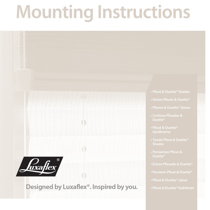 LuxaFlex Plisse & Duette User manual LuxaFlex Plisse & Duette User manual