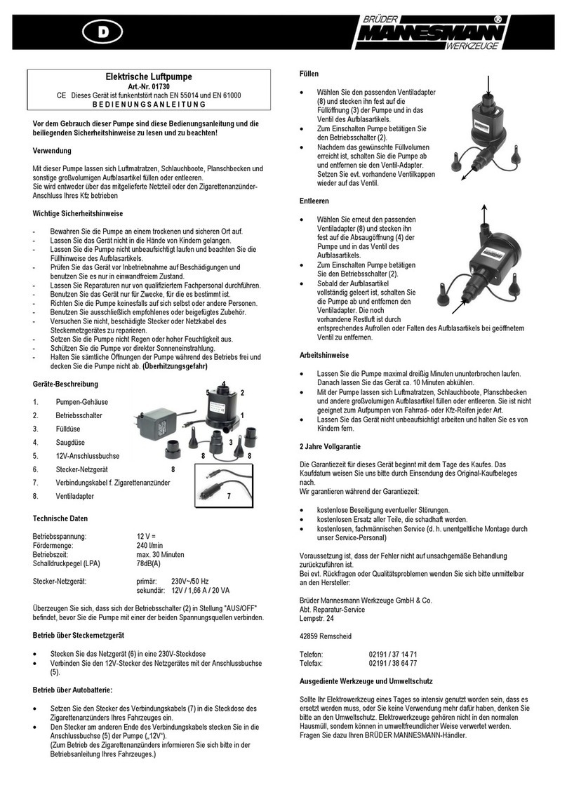 Mannesmann 01730 instruction manual