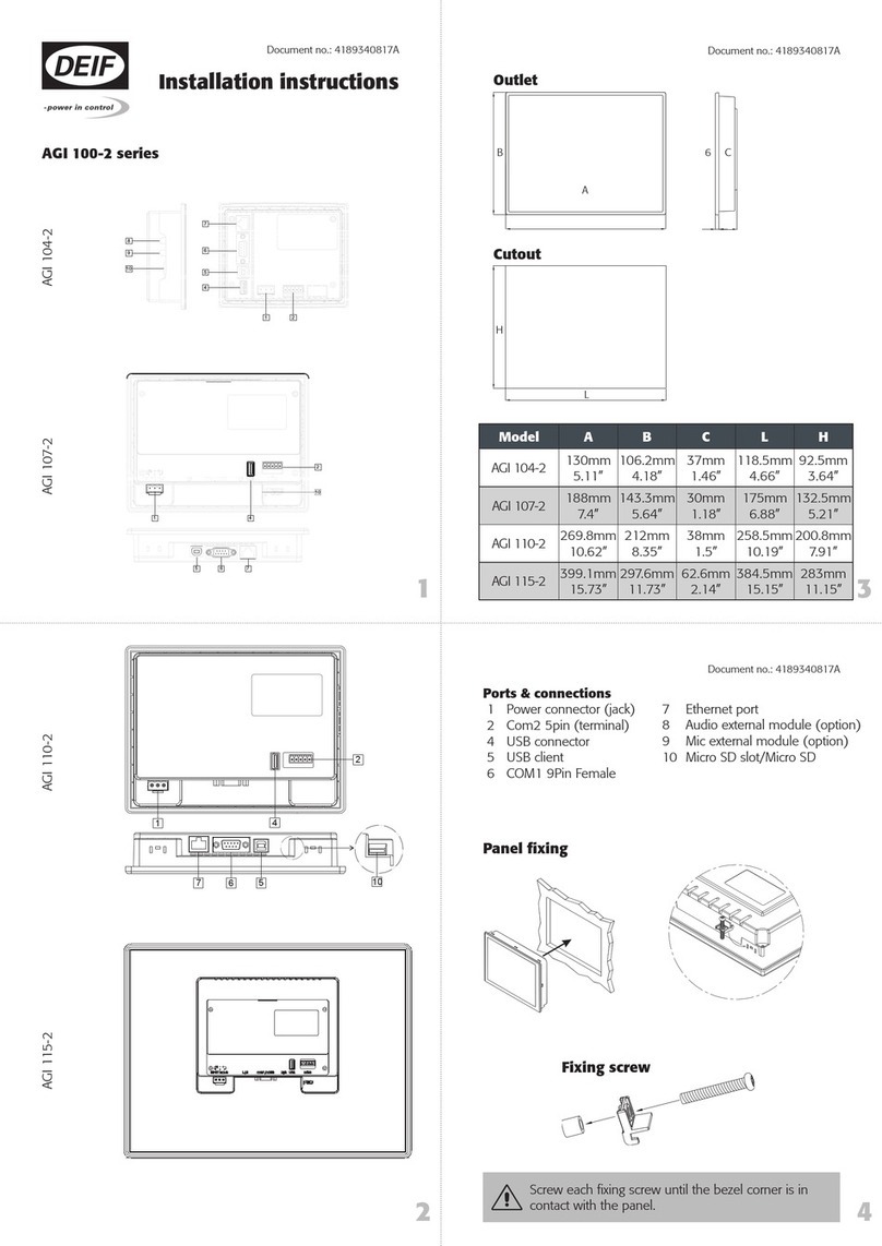 Deif AGI 100-2 Series installation instructions