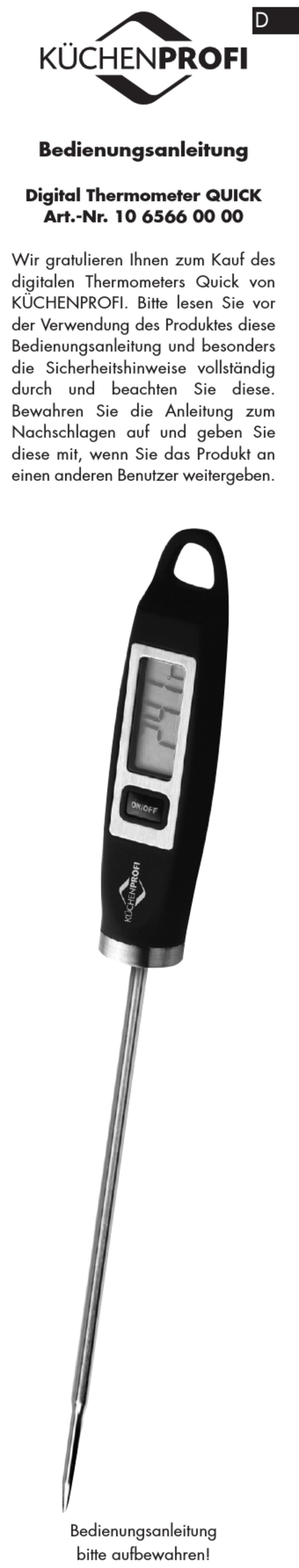 Küchenprofi Digital Thermometer QUICK instruction manual
