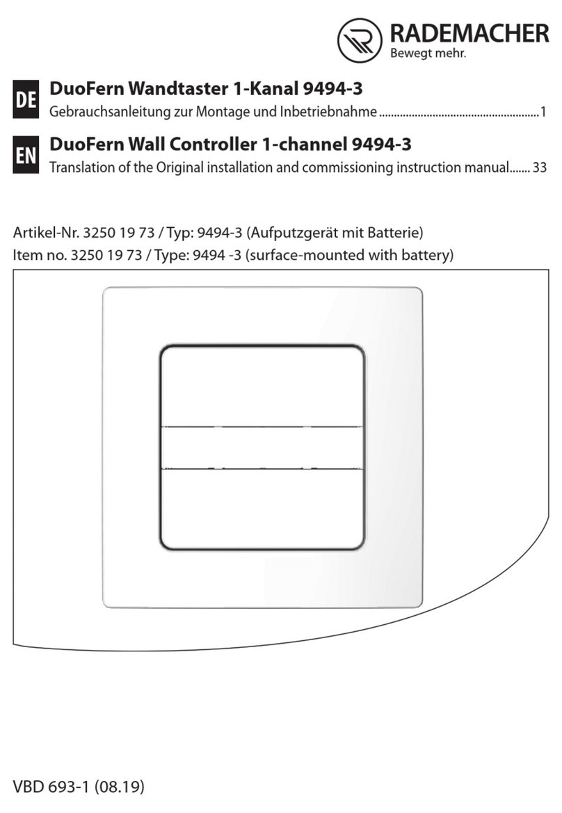 RADEMACHER DuoFern 9494-3 Installation and commissioning instruction manual