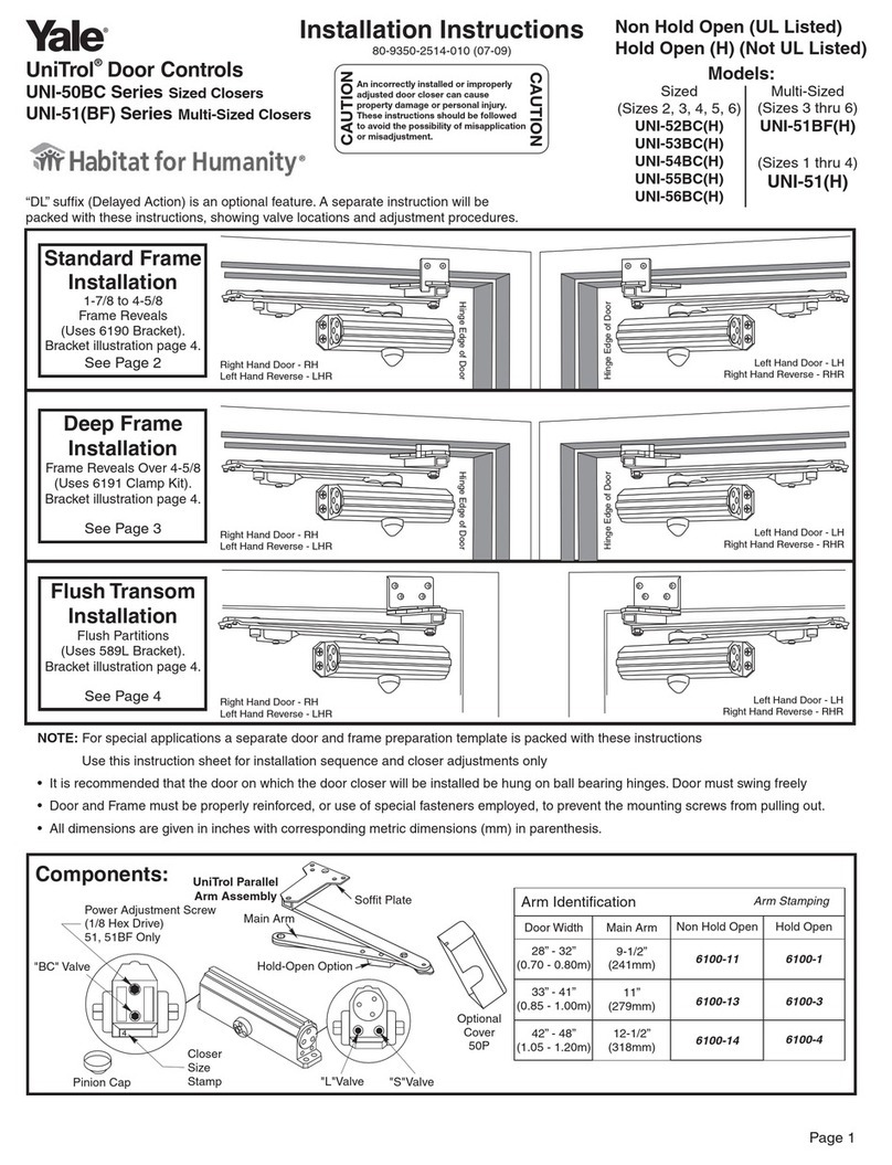 Yale UniTrol UNI-50BC Series User manual