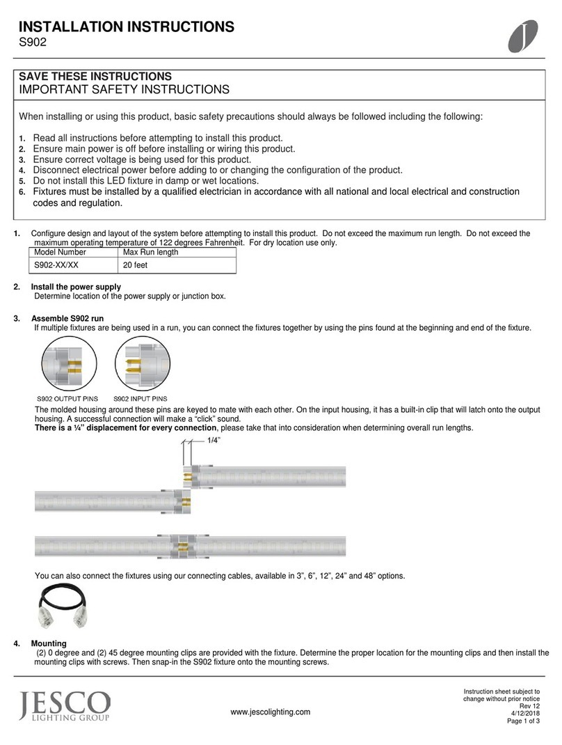 Jesco Sleek Plus S902 installation instructions