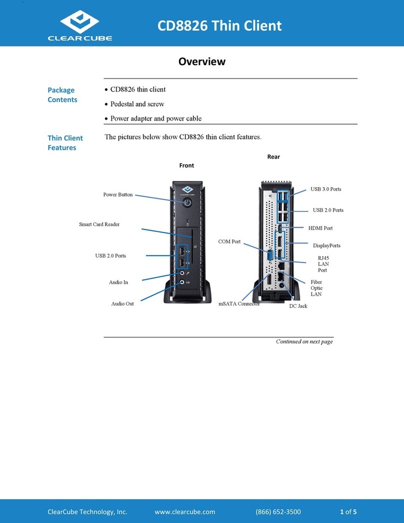 ClearCube Thin Client CD8826 User manual