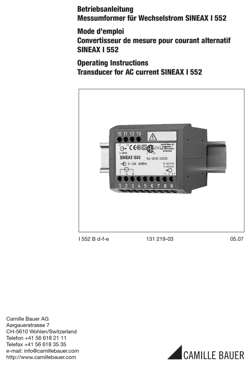 Camille Bauer SINEAX I 552 User manual