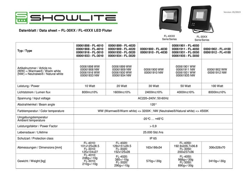 Showlite FL-4 Series installation guide