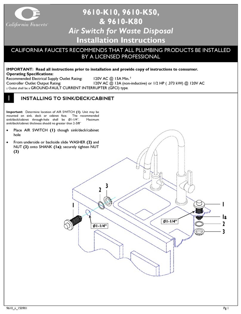 California Faucets 9610-K10 installation instructions