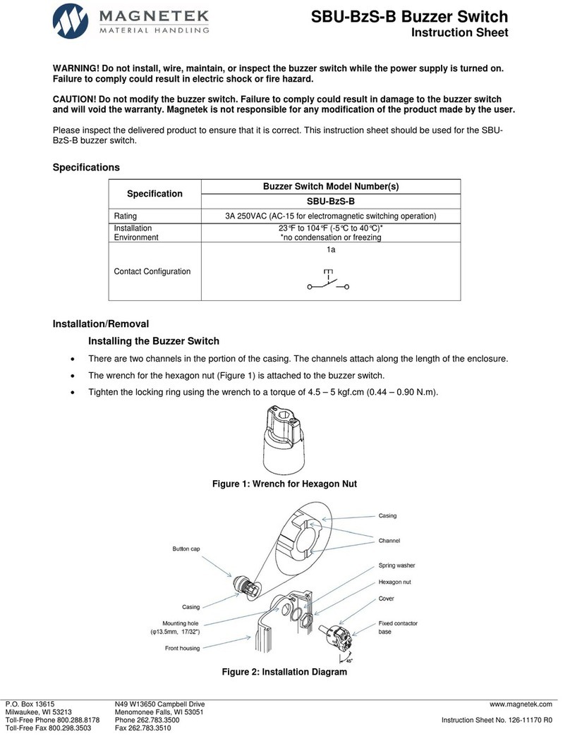Magnetek SBU-BzS-B instruction sheet