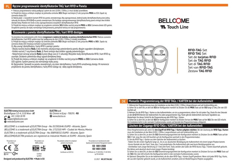 Bellcome RFID-TAG Installation manual