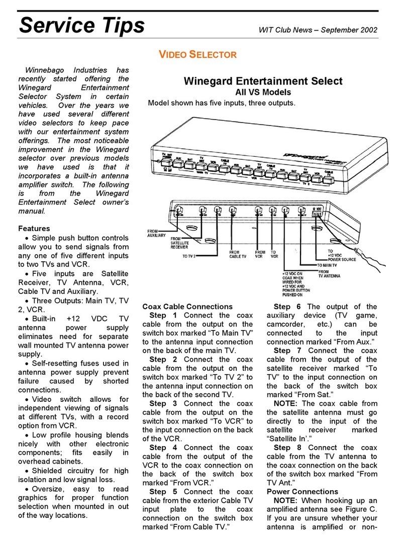 Winegard Entertainment Select VS Series Service tips Winegard Entertainment Select VS Series Service tips