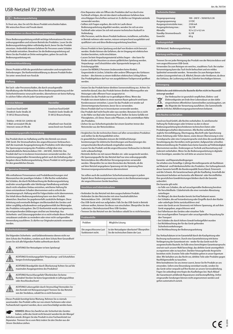 X4-TECH 701734 User manual
