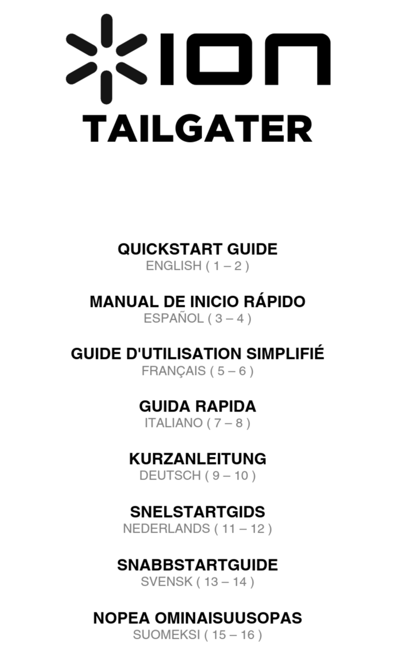 ION TAILGATER BLUETOOTH quick start guide