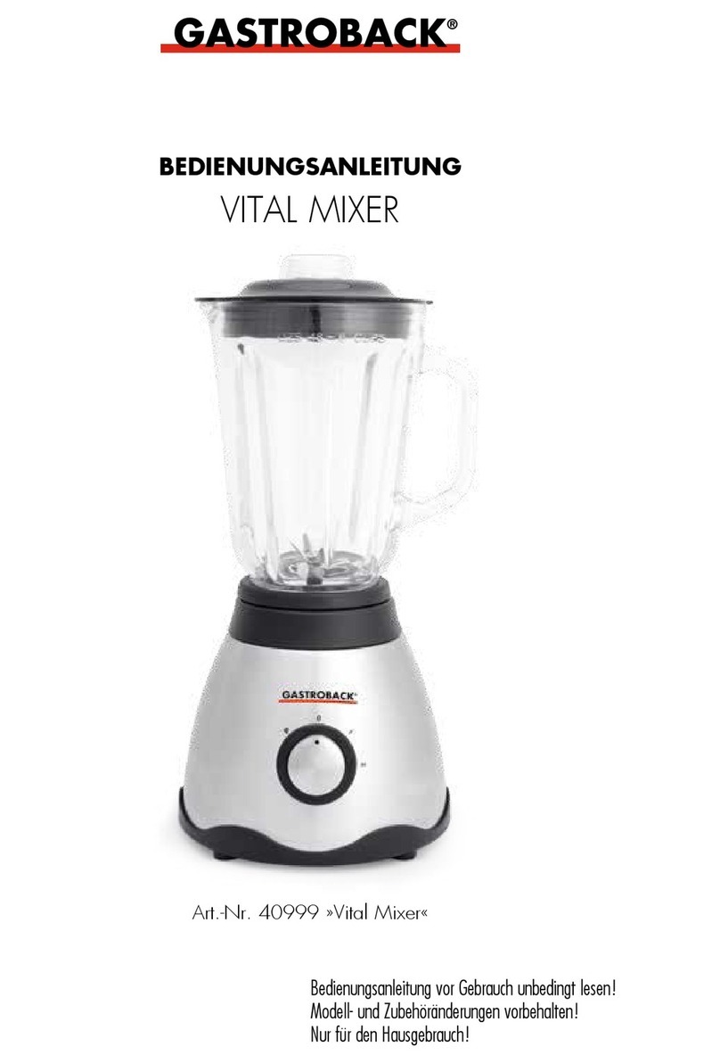 Gastroback Vital Mixer User manual