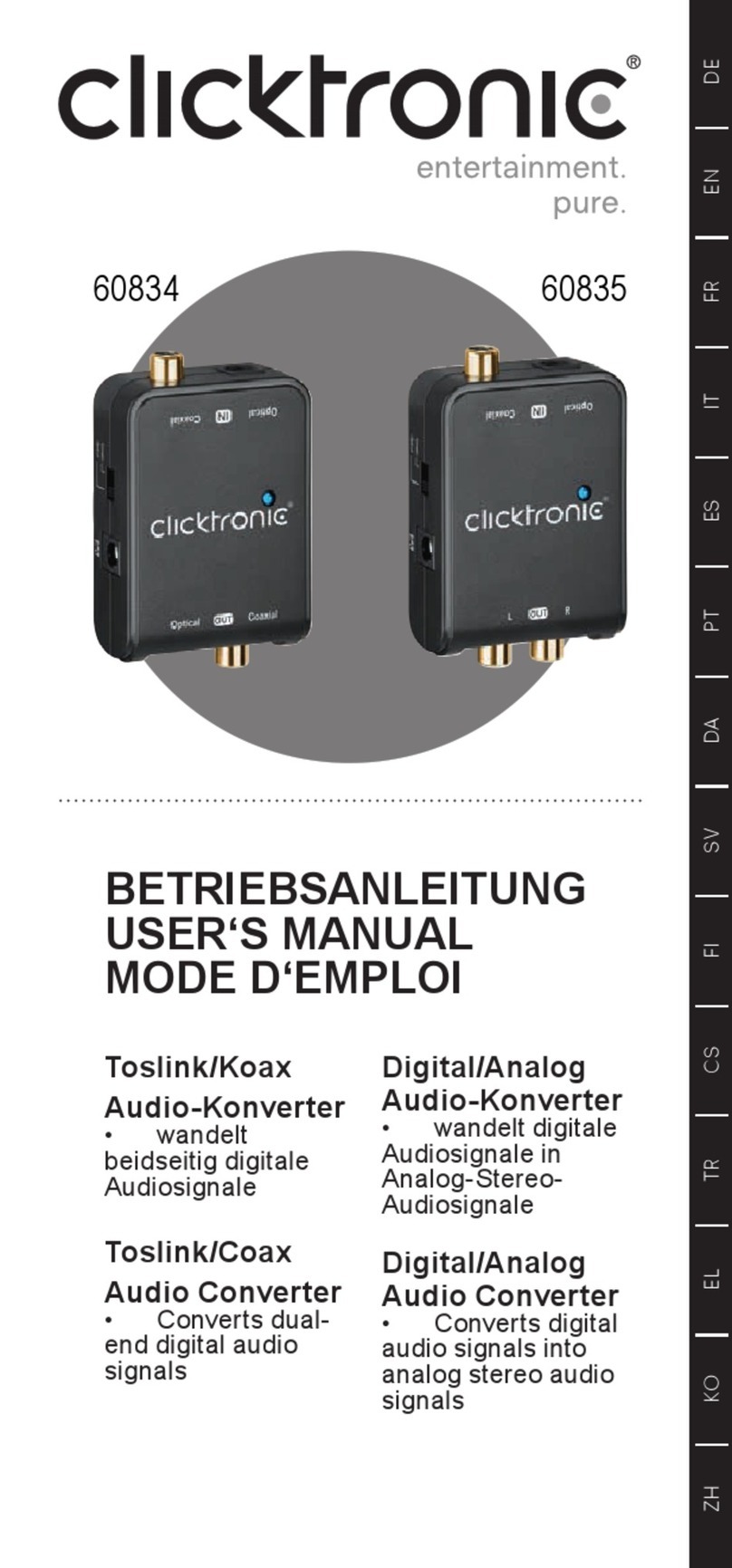ClickTronic 60835 user manual