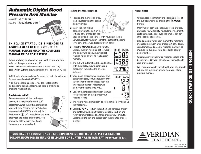 Veridian Healthcare 01-5021 quick start guide
