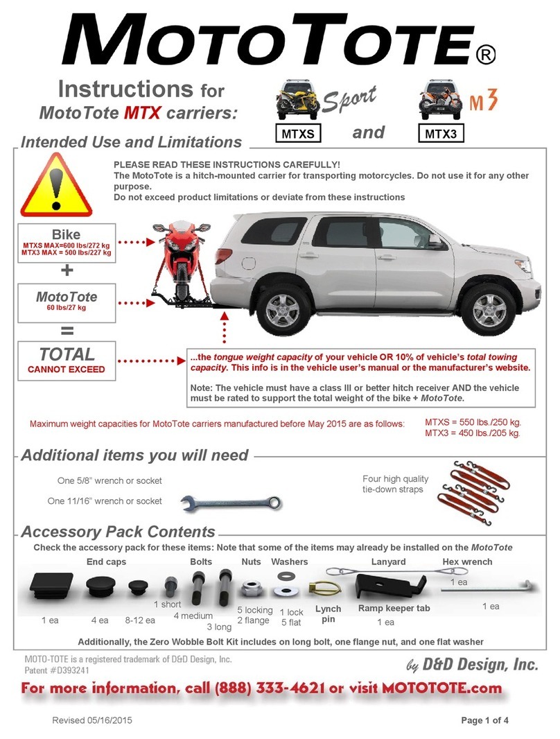 MotoTote MTX Series Intended Use and Limitations MotoTote MTX Series Intended Use and Limitations