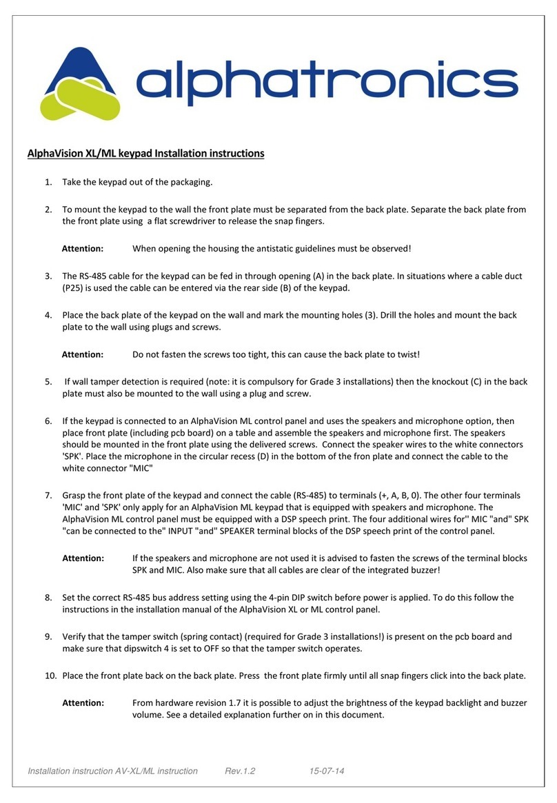 alphatronics AlphaVision ML installation instructions