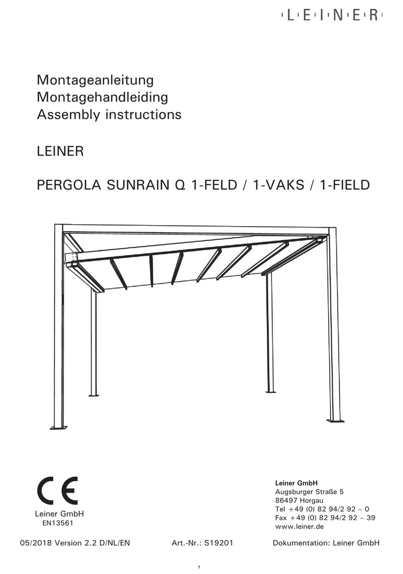 LEINER PERGOLA SUNRAIN Q 1-FIELD Assembly instructions