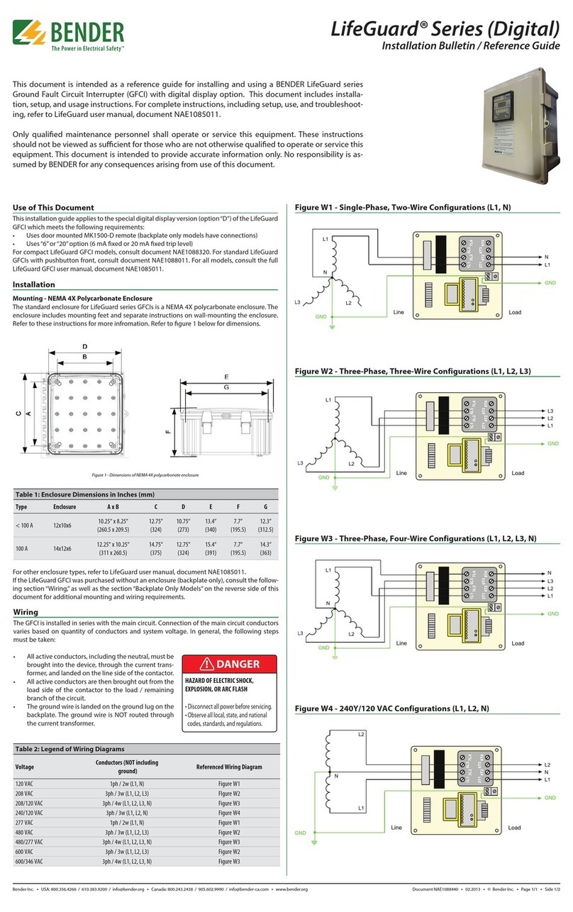 Bender LifeGuard Series User manual