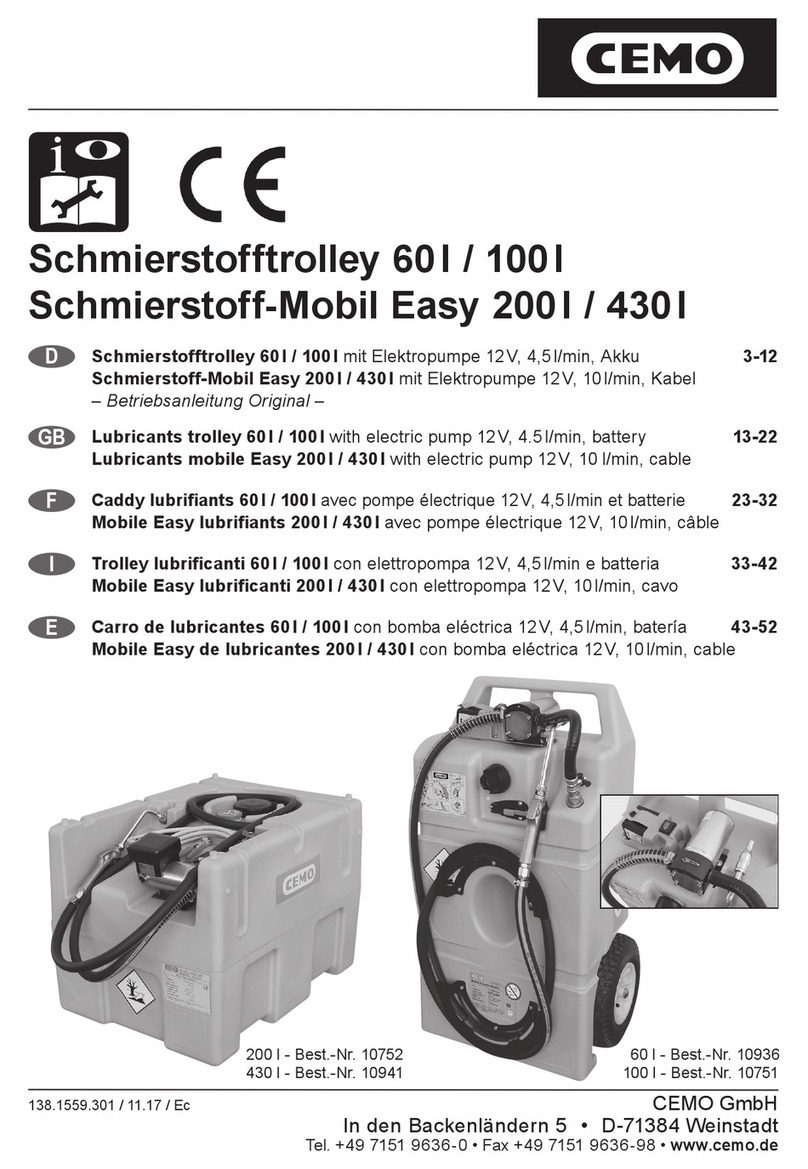 CEMO Trolley 60 l AdBlue Car PRO operating instructions