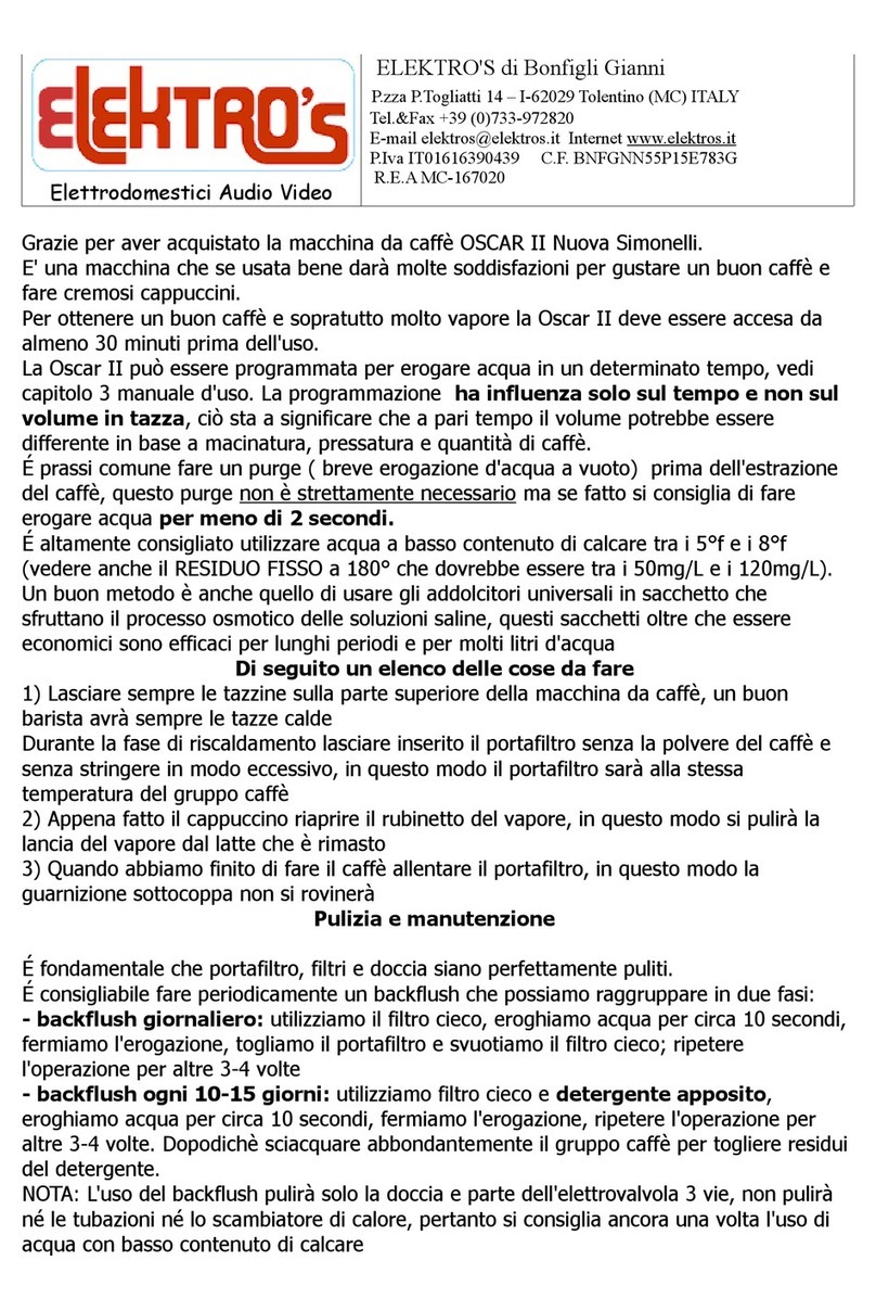 Nuova Simonelli Oscar II quick start guide