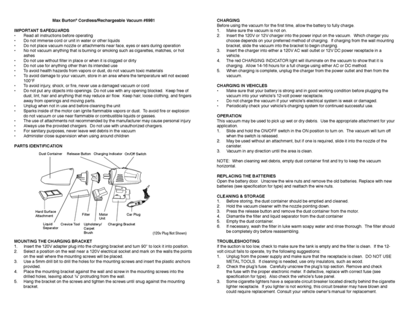 Aervoe Max Burton 6981 operating instructions