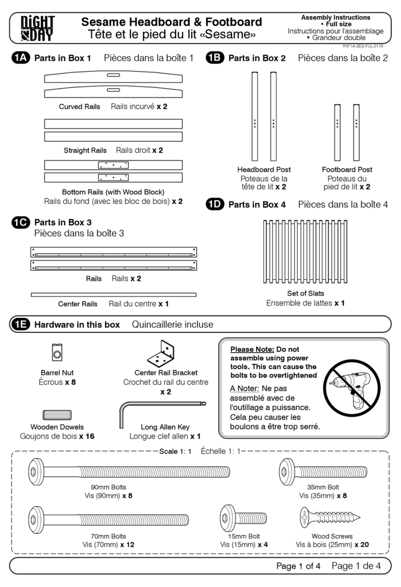 Night & Day Furniture Sesame Footboard Assembly instructions