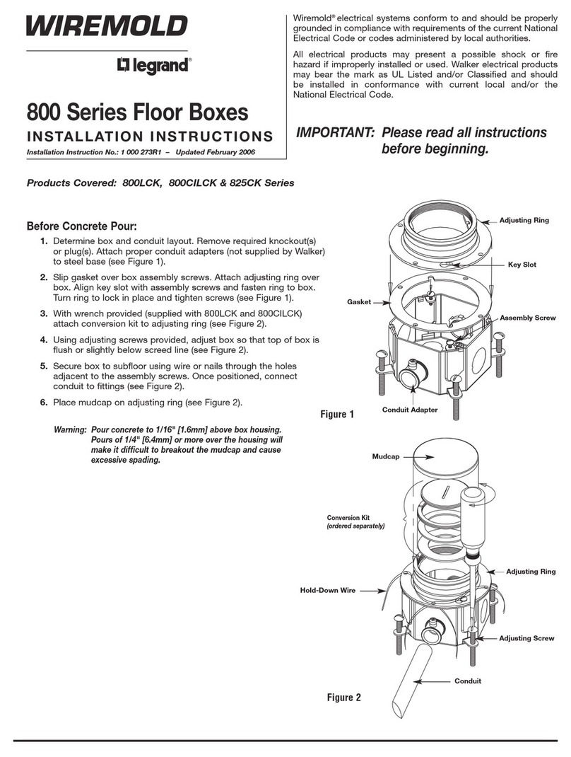 LEGRAND Wiremold 800LCK Series User manual LEGRAND Wiremold 800LCK Series User manual