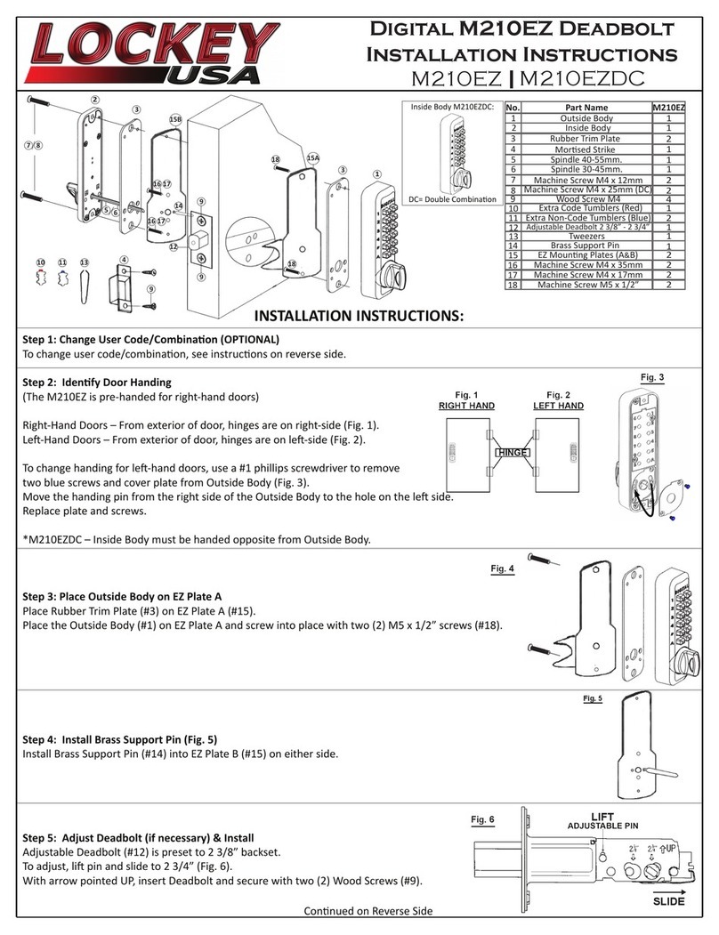 LOCKEY USA M210EZ installation instructions