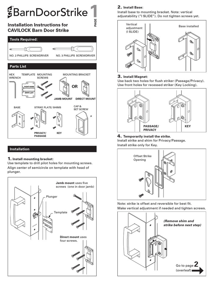 Cavity Sliders CAVILOCK BARN DOOR STRIKE installation instructions