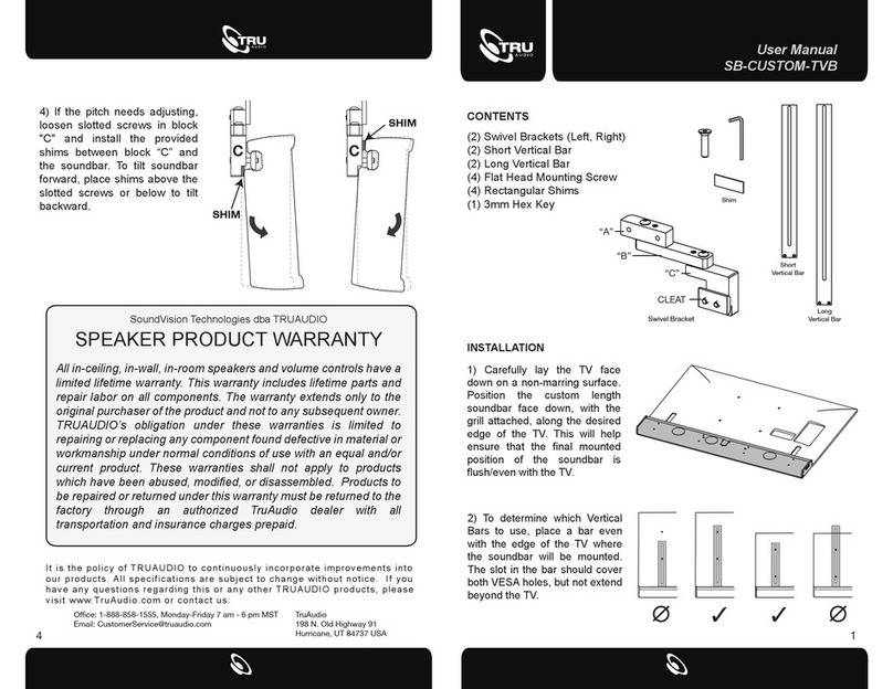 TRU Audio SB-CUSTOM-TVB user manual