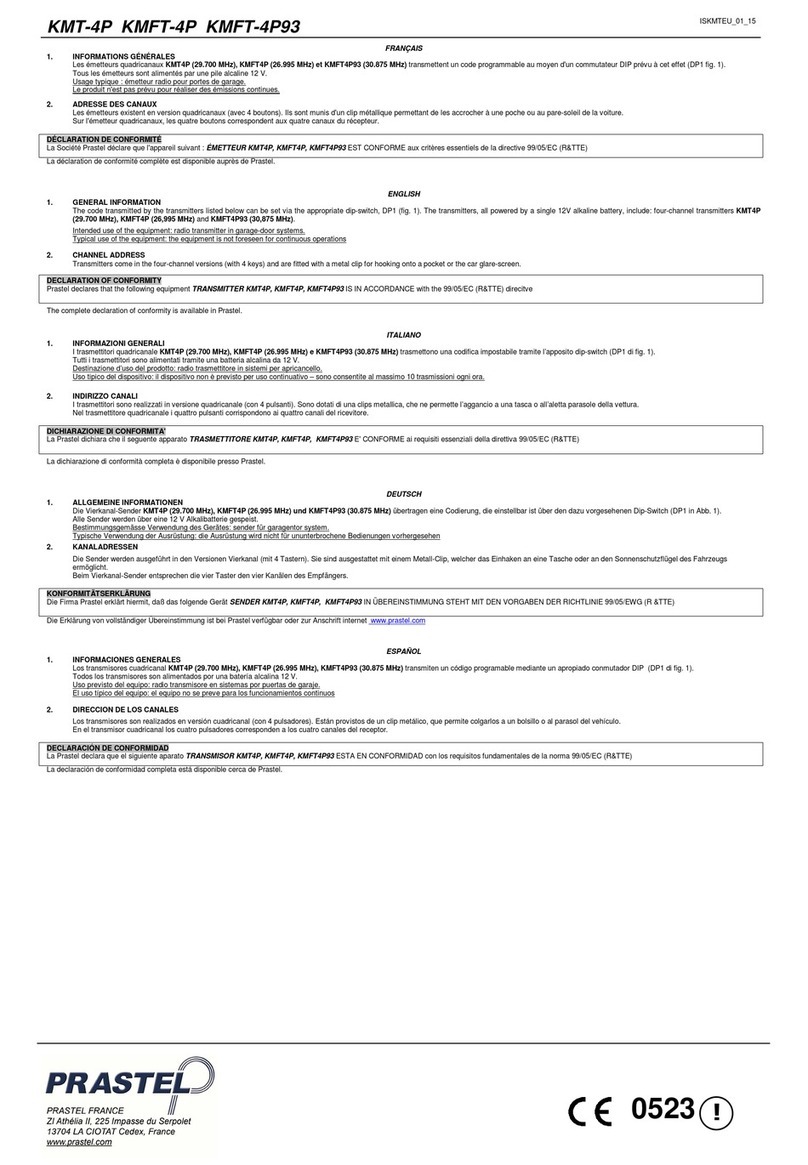 PRASTEL KMT-4P User manual