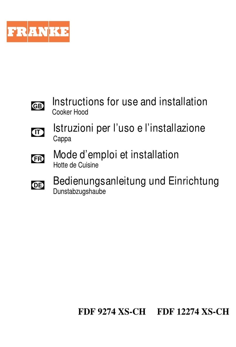 Franke FDF 9274 XS-CH Operation manual