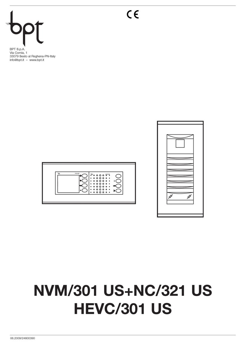 Bpt NVM/301 US Instructions for use and installation