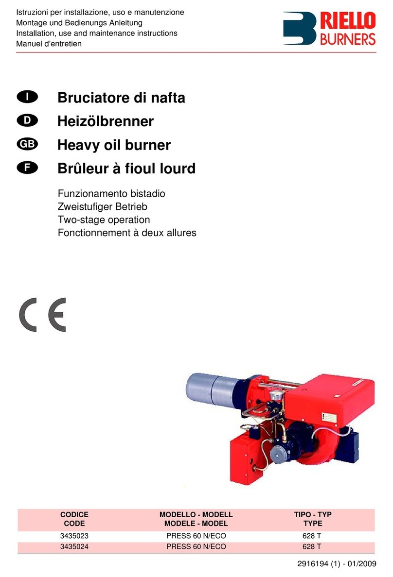 Riello Burners PRESS 60 N/ECO 628 T Installation, use and maintenance instructions Riello Burners PRESS 60 N/ECO 628 T Installation, use and maintenance instructions
