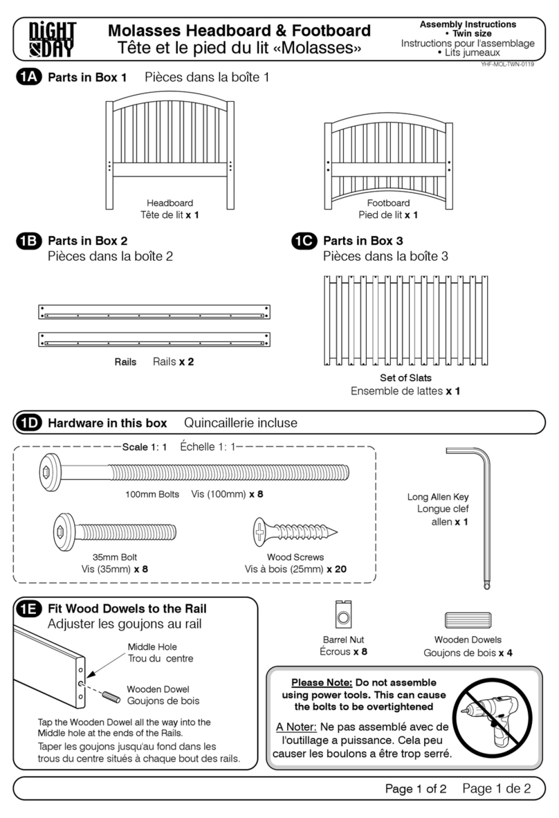 Night & Day Furniture Molasses Headboard Assembly instructions