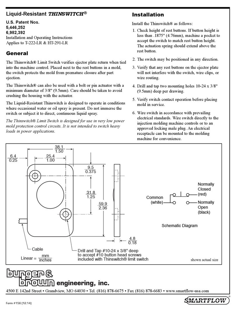 Burger & Brown Smartflow Thinswitch Installation and operating instructions Burger & Brown Smartflow Thinswitch Installation and operating instructions