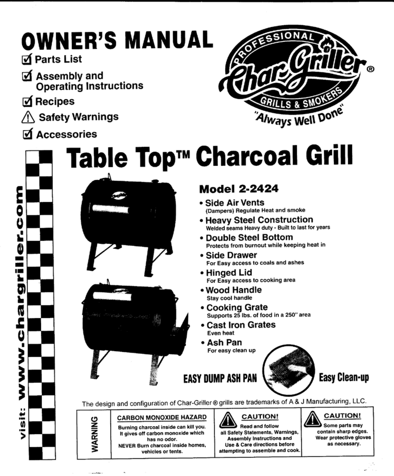 Char-Griller Table Top 2-2424 owner's manual