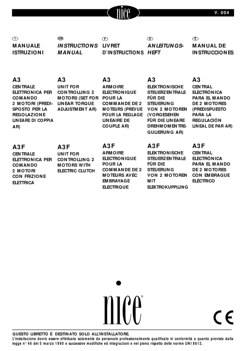 Nice A3 instruction manual