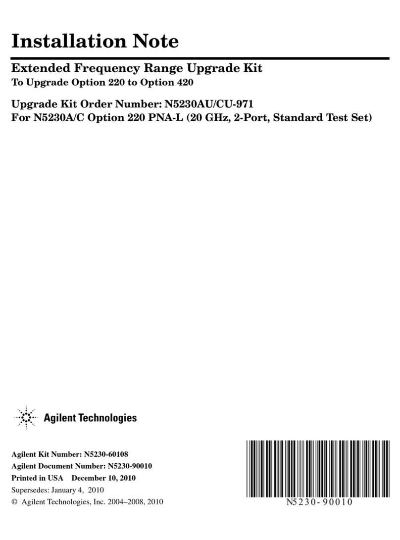 Agilent Technologies N5230AU/CU-971 Installation and operation manual Agilent Technologies N5230AU/CU-971 Installation and operation manual