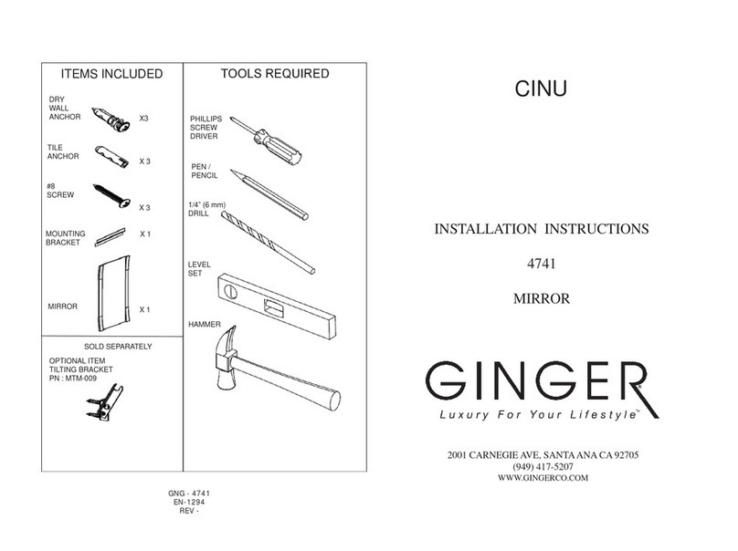 Ginger CINU 4741 installation instructions